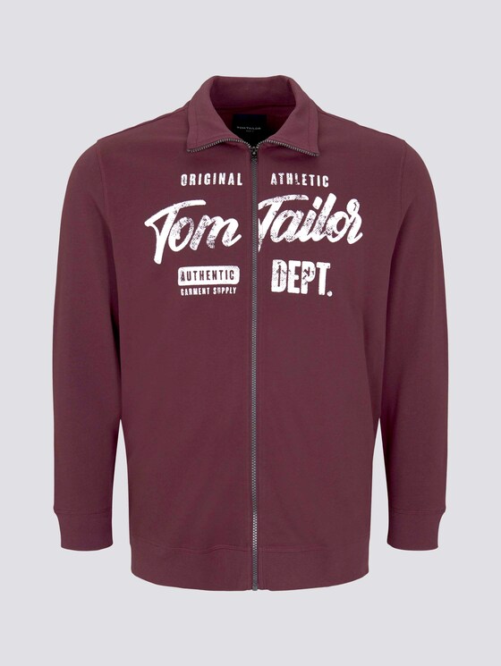 Sweatjacke mit Stehkragen - Männer - Dusty Wildberry Red Sweatjacke mit Stehkragen - Männer - Dusty Wildberry Red - 7 - Men Plus