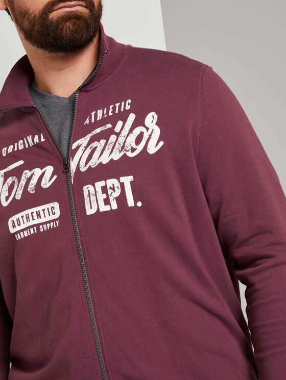 Sweatjacke mit Stehkragen - Männer - Dusty Wildberry Red Sweatjacke mit Stehkragen - Männer - Dusty Wildberry Red - 9 - Men Plus