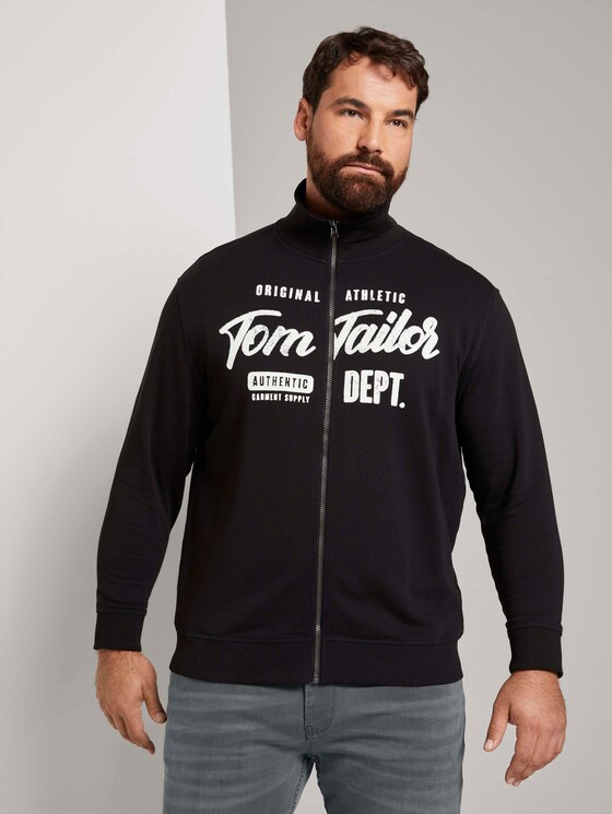 Sweatjacke mit Stehkragen - Männer - Black Sweatjacke mit Stehkragen - Männer - Black - 1 - Men Plus
