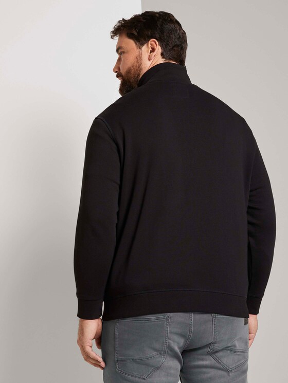 Sweatjacke mit Stehkragen - Männer - Black Sweatjacke mit Stehkragen - Männer - Black - 2 - Men Plus