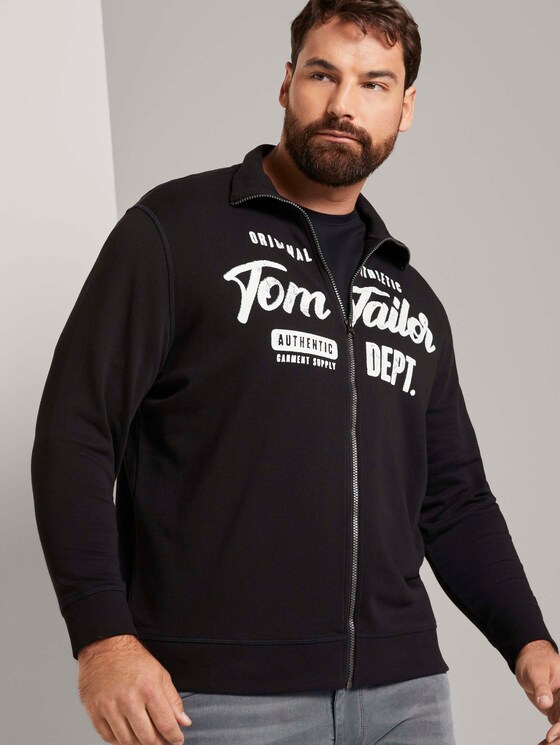 Sweatjacke mit Stehkragen - Männer - Black Sweatjacke mit Stehkragen - Männer - Black - 5 - Men Plus