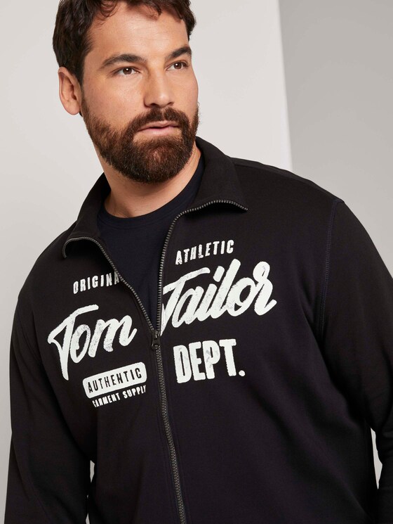 Sweatjacke mit Stehkragen - Männer - Black Sweatjacke mit Stehkragen - Männer - Black - 9 - Men Plus