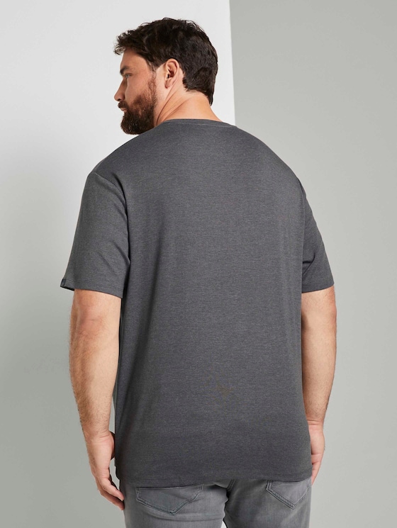 T-Shirt in Melange-Optik - Männer - Dark Grey Melange T-Shirt in Melange-Optik - Männer - Dark Grey Melange - 2 - Men Plus