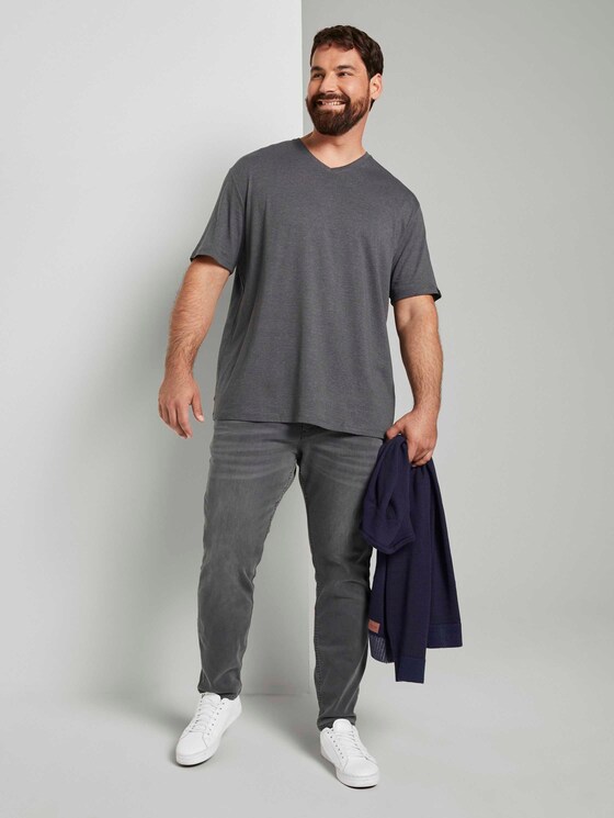 T-Shirt in Melange-Optik - Männer - Dark Grey Melange T-Shirt in Melange-Optik - Männer - Dark Grey Melange - 3 - Men Plus