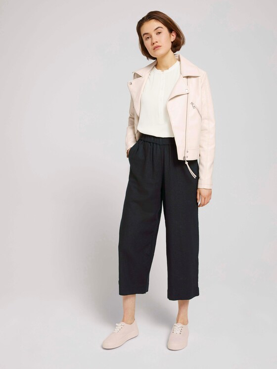 Culotte Hose mit Leinen - Frauen - deep black Culotte Hose mit Leinen - Frauen - deep black - 3 - TOM TAILOR Denim