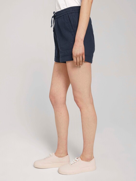 Relaxed Fit Shorts mit Leinen - Frauen - Sky Captain Blue Relaxed Fit Shorts mit Leinen - Frauen - Sky Captain Blue - 11 - TOM TAILOR Denim