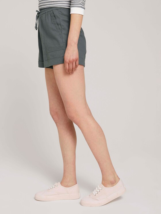 Relaxed-fit shorts with linen - Women - dusty pine green Relaxed-fit shorts with linen - Women - dusty pine green - 11 - TOM TAILOR Denim