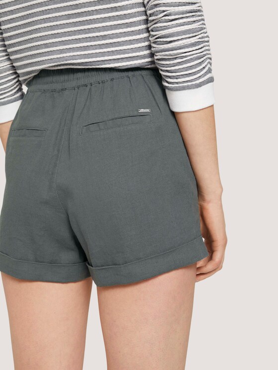 Relaxed-fit shorts with linen - Women - dusty pine green Relaxed-fit shorts with linen - Women - dusty pine green - 9 - TOM TAILOR Denim