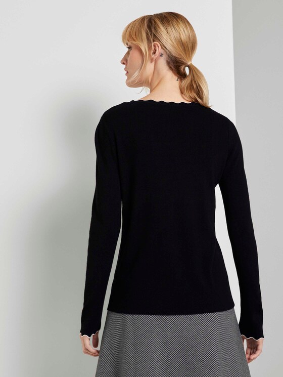 Strickpullover mit Muschelkragen - Frauen - Deep Black Strickpullover mit Muschelkragen - Frauen - Deep Black - 2 - TOM TAILOR