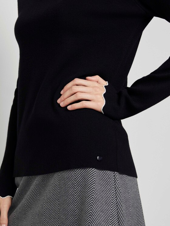 Strickpullover mit Muschelkragen - Frauen - Deep Black Strickpullover mit Muschelkragen - Frauen - Deep Black - 9 - TOM TAILOR
