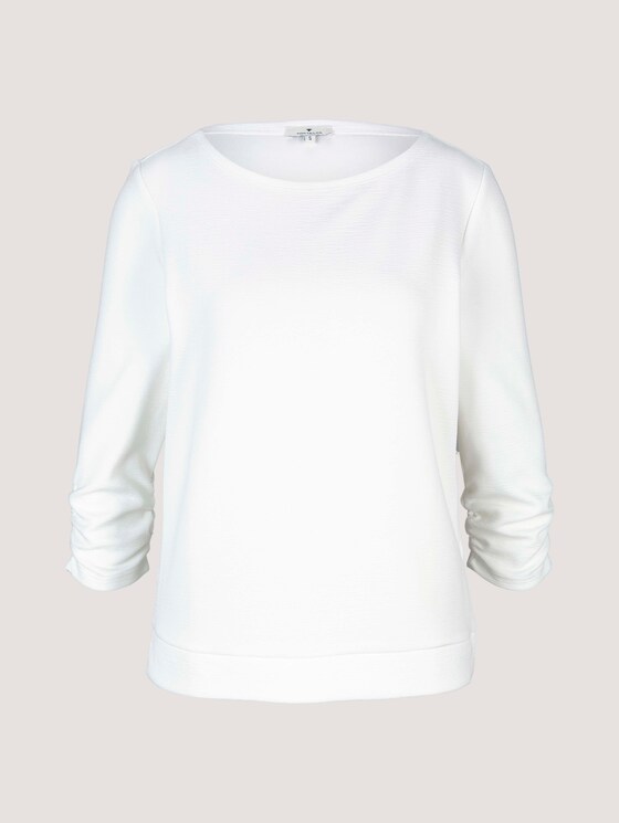 Sweatshirt mit Raffungen am Ärmel - Frauen - Whisper White Sweatshirt mit Raffungen am Ärmel - Frauen - Whisper White - 7 - TOM TAILOR