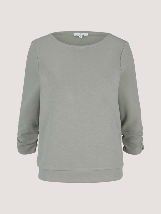 Sweatshirt mit Raffungen am Ärmel - Frauen - Prairie Grass Green Sweatshirt mit Raffungen am Ärmel - Frauen - Prairie Grass Green - 7 - TOM TAILOR