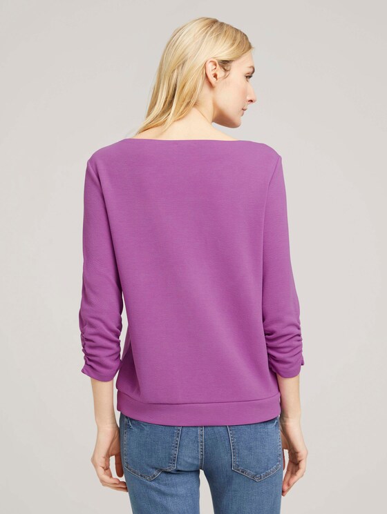 Sweatshirt mit Raffungen am Ärmel - Frauen - plum blossom lilac Sweatshirt mit Raffungen am Ärmel - Frauen - plum blossom lilac - 2 - TOM TAILOR