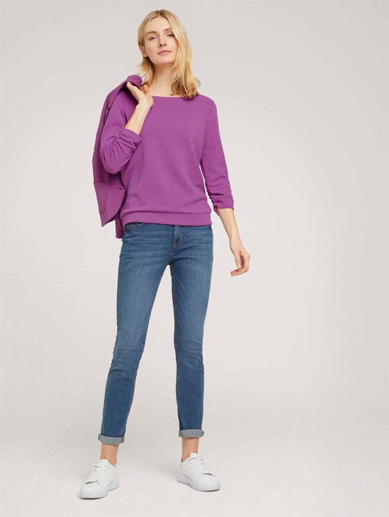 Sweatshirt mit Raffungen am Ärmel - Frauen - plum blossom lilac Sweatshirt mit Raffungen am Ärmel - Frauen - plum blossom lilac - 3 - TOM TAILOR