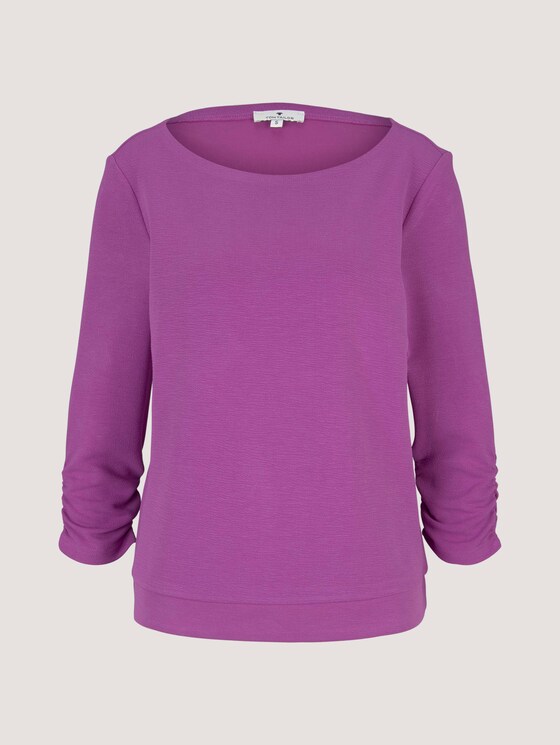Sweatshirt mit Raffungen am Ärmel - Frauen - plum blossom lilac Sweatshirt mit Raffungen am Ärmel - Frauen - plum blossom lilac - 7 - TOM TAILOR