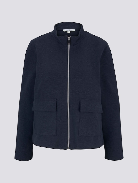 Strukturierte Sweatjacke mit Stehkragen - Frauen - Sky Captain Blue Strukturierte Sweatjacke mit Stehkragen - Frauen - Sky Captain Blue - 7 - TOM TAILOR