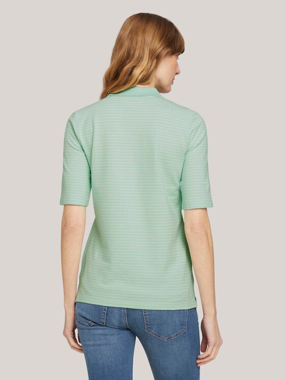 Basic Poloshirt - Frauen - mint offwhite stripe Basic Poloshirt - Frauen - mint offwhite stripe - 2 - TOM TAILOR