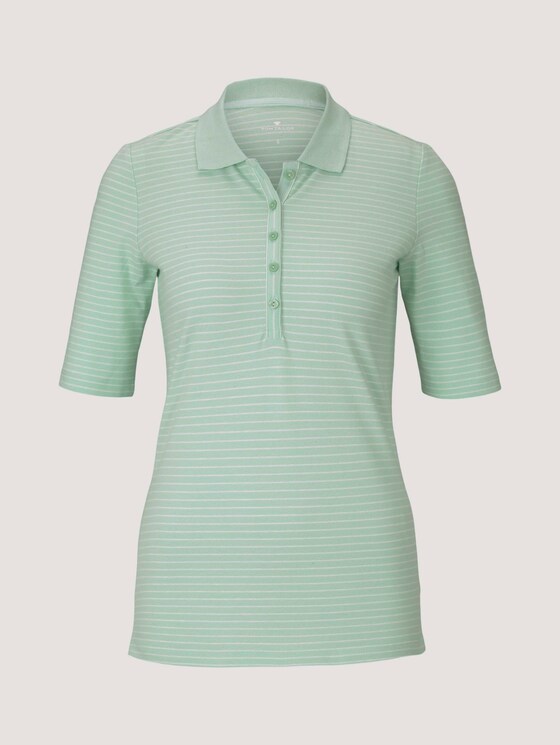 Basic Poloshirt - Frauen - mint offwhite stripe Basic Poloshirt - Frauen - mint offwhite stripe - 7 - TOM TAILOR