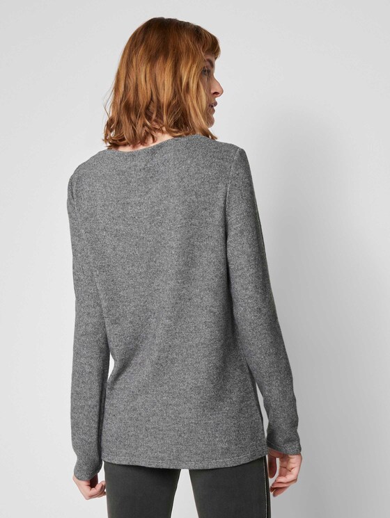 Gevlekt Sweatshirt met borduurwerk - Vrouwen - alloy grey melange Gevlekt Sweatshirt met borduurwerk - Vrouwen - alloy grey melange - 2 - TOM TAILOR