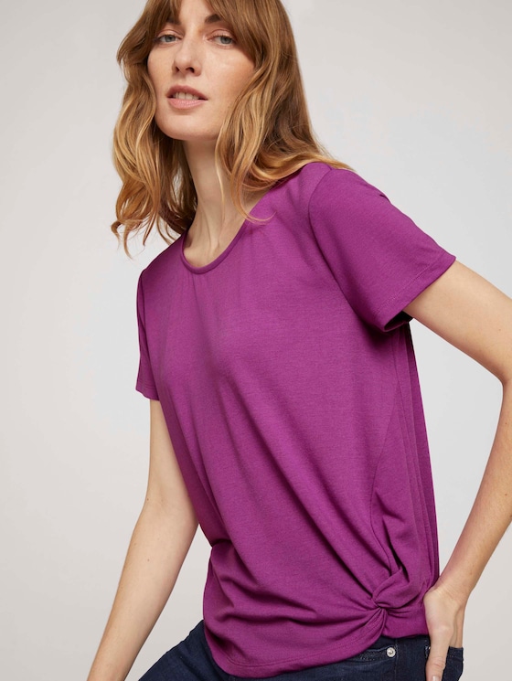 T-Shirt mit Saumdetail - Frauen - plum blossom lilac T-Shirt mit Saumdetail - Frauen - plum blossom lilac - 5 - TOM TAILOR