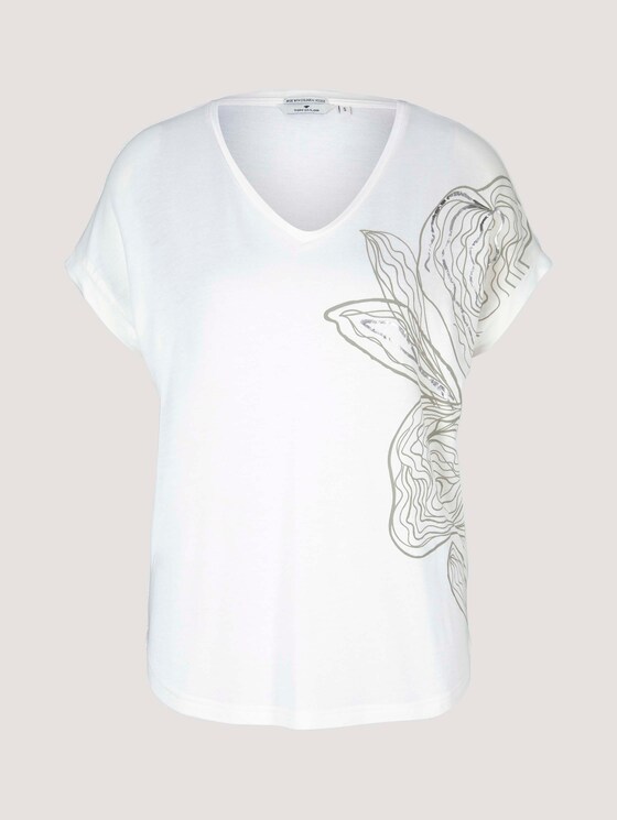 Print T-Shirt mit LENZING™ ECOVERO™ - Frauen - Whisper White Print T-Shirt mit LENZING™ ECOVERO™ - Frauen - Whisper White - 7 - TOM TAILOR