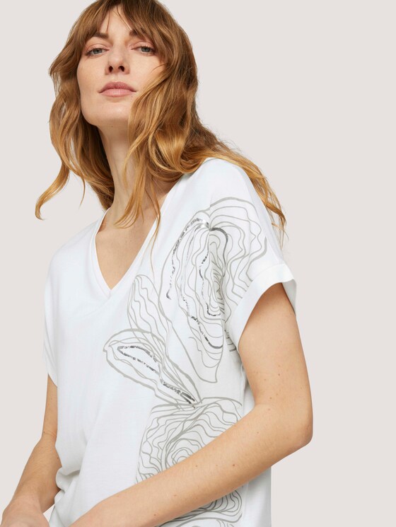 Print T-Shirt mit LENZING™ ECOVERO™ - Frauen - Whisper White Print T-Shirt mit LENZING™ ECOVERO™ - Frauen - Whisper White - 9 - TOM TAILOR