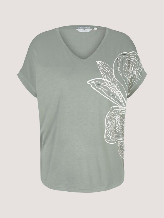 Print T-Shirt mit LENZING™ ECOVERO™ - Frauen - Prairie Grass Green Print T-Shirt mit LENZING™ ECOVERO™ - Frauen - Prairie Grass Green - 7 - TOM TAILOR