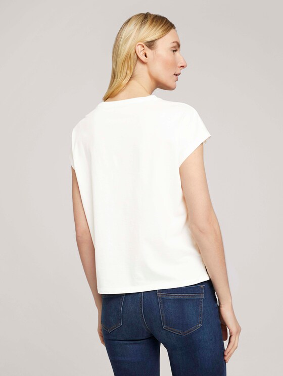 T-Shirt mit Bio-Baumwolle - Frauen - Whisper White T-Shirt mit Bio-Baumwolle - Frauen - Whisper White - 2 - TOM TAILOR