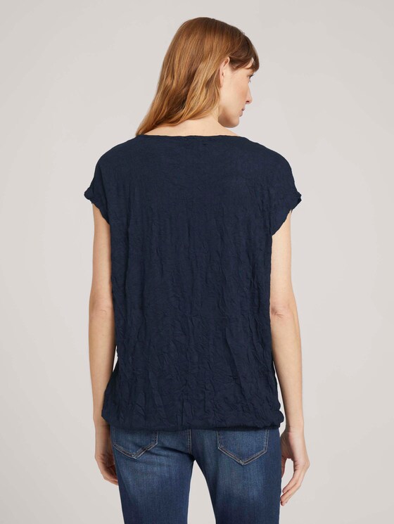 Elastisches T-Shirt in Knitteroptik - Frauen - Sky Captain Blue Elastisches T-Shirt in Knitteroptik - Frauen - Sky Captain Blue - 2 - TOM TAILOR