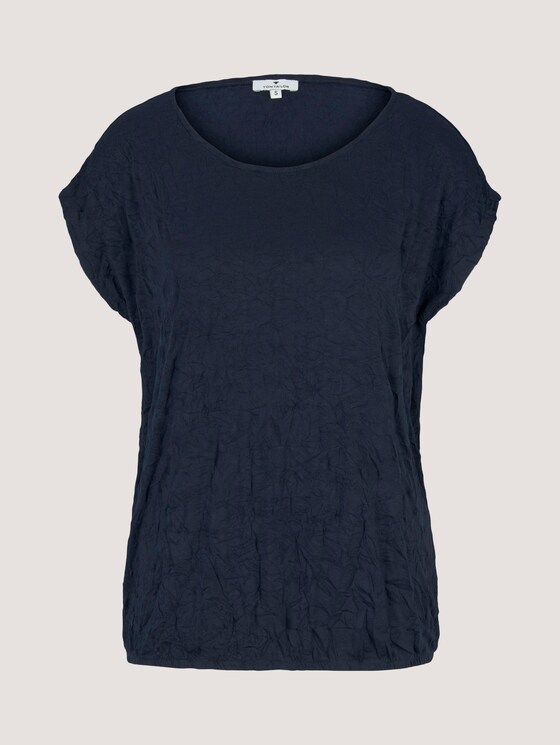 Elastisches T-Shirt in Knitteroptik - Frauen - Sky Captain Blue Elastisches T-Shirt in Knitteroptik - Frauen - Sky Captain Blue - 7 - TOM TAILOR