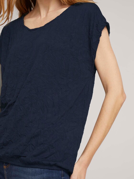 Elastisches T-Shirt in Knitteroptik - Frauen - Sky Captain Blue Elastisches T-Shirt in Knitteroptik - Frauen - Sky Captain Blue - 9 - TOM TAILOR