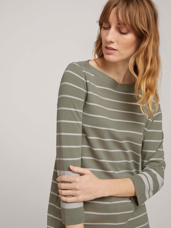 Gestreiftes 3/4 Arm Shirt mit Bio-Baumwolle - Frauen - green irregular stripe Gestreiftes 3/4 Arm Shirt mit Bio-Baumwolle - Frauen - green irregular stripe - 9 - TOM TAILOR