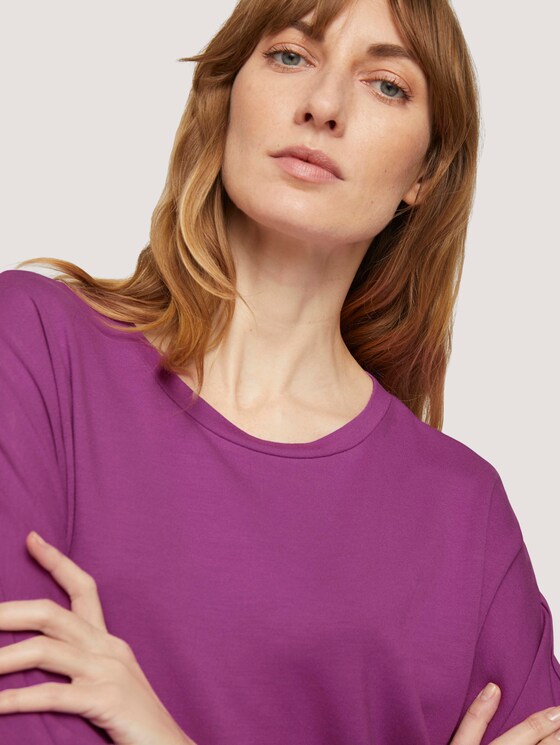Lockeres Shrit mit Fledermauärmeln - Frauen - plum blossom lilac Lockeres Shrit mit Fledermauärmeln - Frauen - plum blossom lilac - 9 - TOM TAILOR