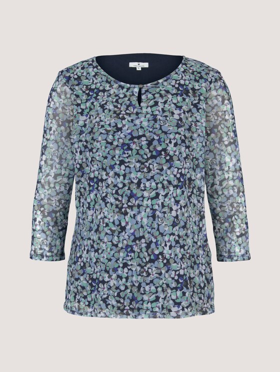 Gemustertes Mesh Shirt - Frauen - navy floral design Gemustertes Mesh Shirt - Frauen - navy floral design - 7 - TOM TAILOR