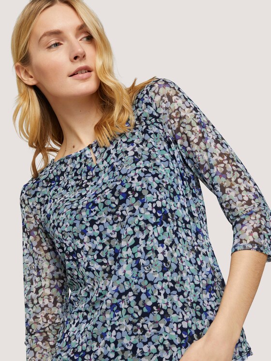 Gemustertes Mesh Shirt - Frauen - navy floral design Gemustertes Mesh Shirt - Frauen - navy floral design - 9 - TOM TAILOR
