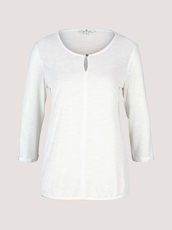 3/4 Arm Shirt mit elatischem Bund - Frauen - Whisper White 3/4 Arm Shirt mit elatischem Bund - Frauen - Whisper White - 7 - TOM TAILOR