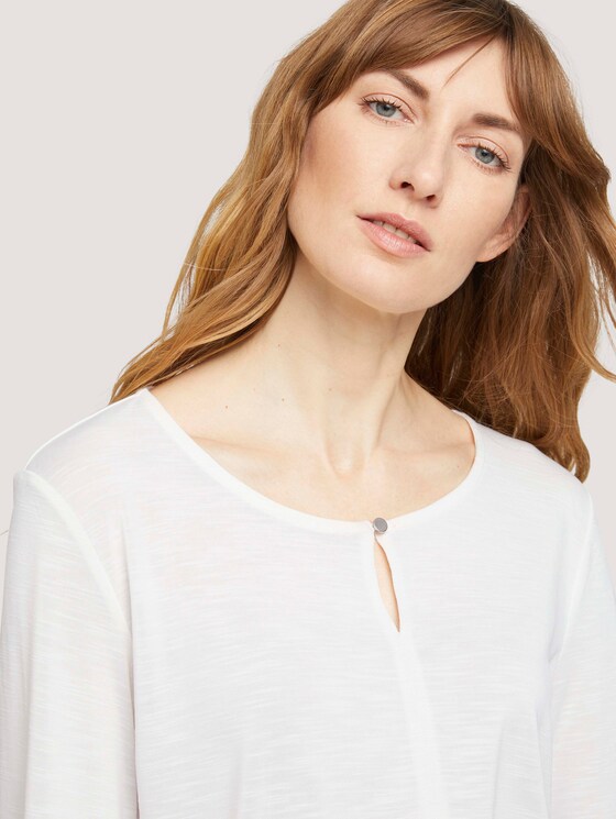 3/4 Arm Shirt mit elatischem Bund - Frauen - Whisper White 3/4 Arm Shirt mit elatischem Bund - Frauen - Whisper White - 9 - TOM TAILOR