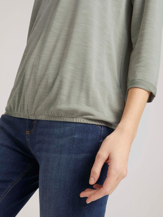 3/4 Arm Shirt mit elatischem Bund - Frauen - Prairie Grass Green 3/4 Arm Shirt mit elatischem Bund - Frauen - Prairie Grass Green - 10 - TOM TAILOR