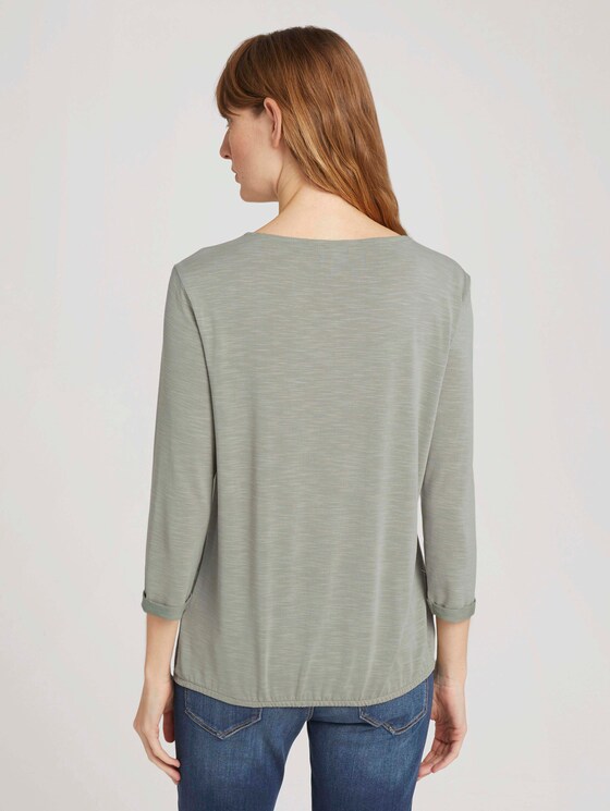 3/4 Arm Shirt mit elatischem Bund - Frauen - Prairie Grass Green 3/4 Arm Shirt mit elatischem Bund - Frauen - Prairie Grass Green - 2 - TOM TAILOR
