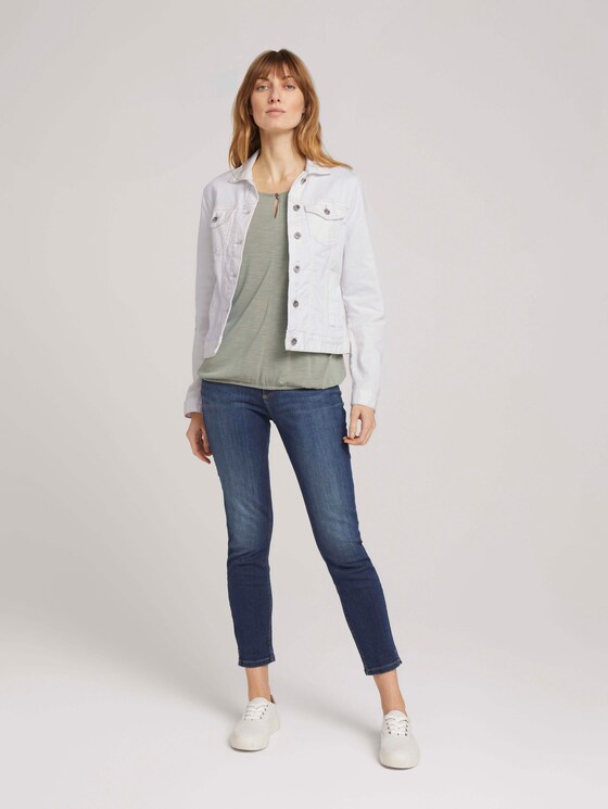 3/4 Arm Shirt mit elatischem Bund - Frauen - Prairie Grass Green 3/4 Arm Shirt mit elatischem Bund - Frauen - Prairie Grass Green - 3 - TOM TAILOR