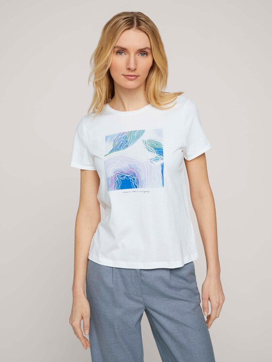 T-Shirt aus Bio-Baumwolle - Frauen - Whisper White T-Shirt aus Bio-Baumwolle - Frauen - Whisper White - 1 - TOM TAILOR