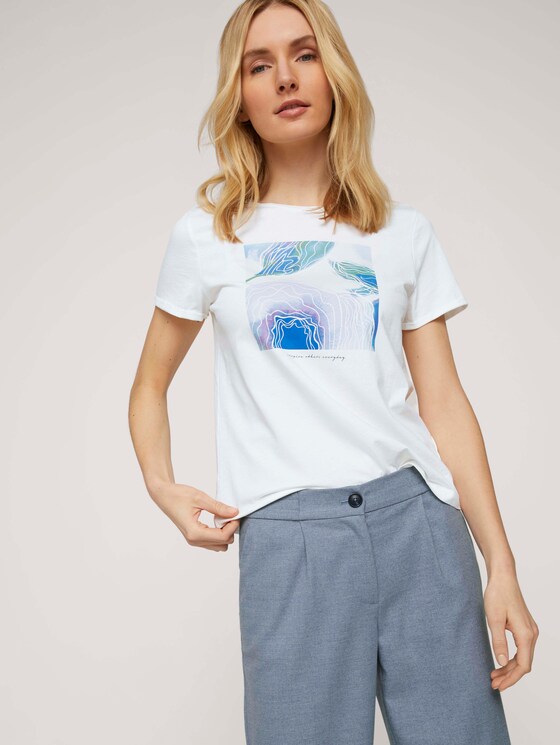 T-Shirt aus Bio-Baumwolle - Frauen - Whisper White T-Shirt aus Bio-Baumwolle - Frauen - Whisper White - 5 - TOM TAILOR