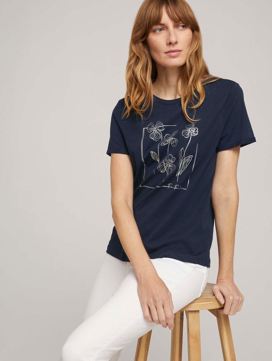 T-Shirt aus Bio-Baumwolle - Frauen - Sky-Captain Blue T-Shirt aus Bio-Baumwolle - Frauen - Sky-Captain Blue - 5 - TOM TAILOR
