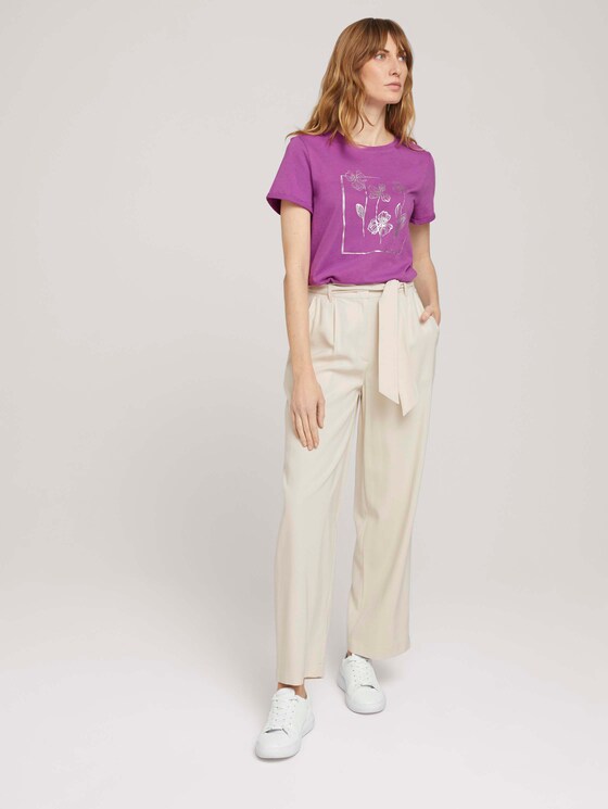 T-Shirt aus Bio-Baumwolle - Frauen - plum blossom lilac T-Shirt aus Bio-Baumwolle - Frauen - plum blossom lilac - 3 - TOM TAILOR