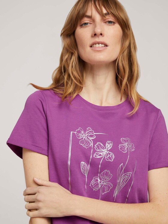 T-Shirt aus Bio-Baumwolle - Frauen - plum blossom lilac T-Shirt aus Bio-Baumwolle - Frauen - plum blossom lilac - 9 - TOM TAILOR