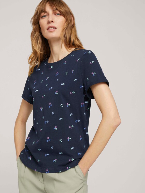 T-Shirt aus Bio-Baumwolle - Frauen - navy colorful floral design T-Shirt aus Bio-Baumwolle - Frauen - navy colorful floral design - 5 - TOM TAILOR