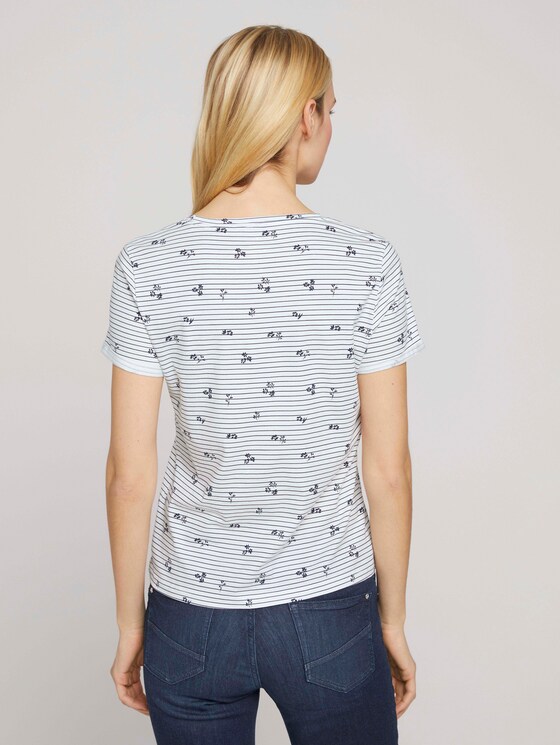 T-Shirt aus Bio-Baumwolle - Frauen - offwhite stripe flower design T-Shirt aus Bio-Baumwolle - Frauen - offwhite stripe flower design - 2 - TOM TAILOR