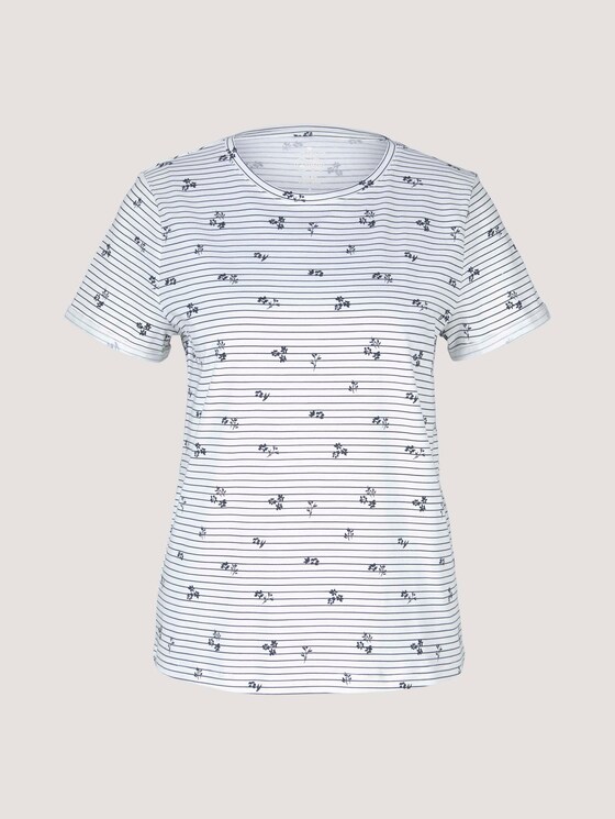 T-Shirt aus Bio-Baumwolle - Frauen - offwhite stripe flower design T-Shirt aus Bio-Baumwolle - Frauen - offwhite stripe flower design - 7 - TOM TAILOR