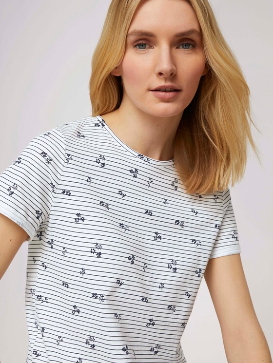 T-Shirt aus Bio-Baumwolle - Frauen - offwhite stripe flower design T-Shirt aus Bio-Baumwolle - Frauen - offwhite stripe flower design - 9 - TOM TAILOR