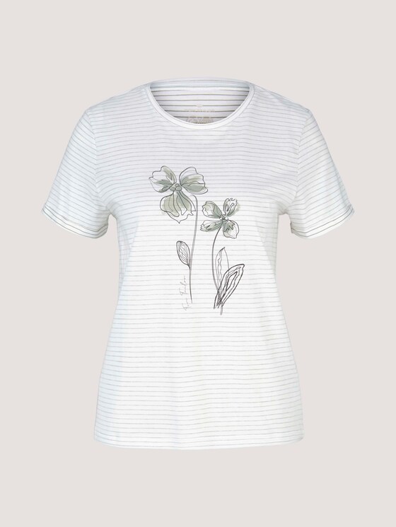 Gestreiftes T-Shirt mit Bio-Baumwolle - Frauen - aral blue white stripe Gestreiftes T-Shirt mit Bio-Baumwolle - Frauen - aral blue white stripe - 7 - TOM TAILOR